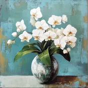 10" x 10" Orchids in Vase Sign TTE-178