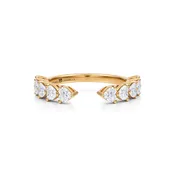 10 Stone Open Heart Ring