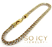 10k Two Gold Solid Prism Cut Franco Chain 8.50" 4mm