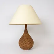 1960's Cork and Teak Table Lamp