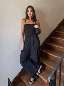 A La Mode Smocked Jumpsuit
