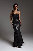 Sequin Feather Gown