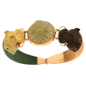 #17892 - c1820-40s Etruscan Revival Carved Lava Bracelet
