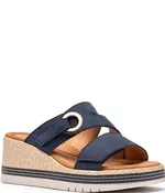 Clarks Artisan Kidiki Cove Nubuck Suede Platform Wedge Slide Sandals