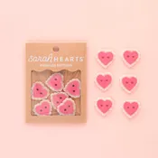 Sarah Hearts Pink Sweet Heart Large 1" Buttons