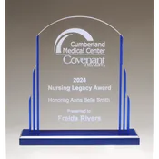 Art Deco Blue Stand Up Acrylic Award