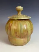 Ash Galzed Wood Fired Lidded Jar