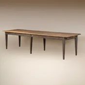19th-Century French Directoire Six-Leg Oak and Pine Table