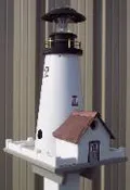 Solar polylumber birdhouse/feeder lighthouse