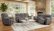 Aaron La-Z-boy 3 Piece Power Sofa, Power Console Loveseat, and Rocker Recliner
