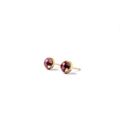 18k Gold & Pink Tourmaline Stud Earrings