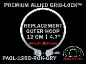 12 cm (4.7 inch) Round Premium Version Allied Grid-Lock Replacement Outer Embroidery Hoop / Ring / Frame - Grey