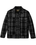 1940s Mackinaw Wool Cruiser Jacket - Charcoal / Black Heritage Plaid