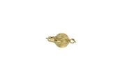 14K Gold Round Corrugated Bead Clasp, 6.0mm