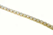 14kt yellow gold ladies round diamond tennis bracelet 7.00cttw