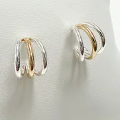Adalyn - Mixed Metal Triple Mini Hoop Earrings