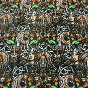 Fabric Comic Book Viking Man and Woman