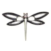 Black &amp;amp; White Dragonfly Pin
