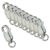 10/Pk of Sterling Silver 10 MM Lobster Clasps (w/ Ring)
