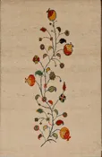 2x3 Amaleh Gabbeh with Pomegranates on Undyed Wool Throw Rug