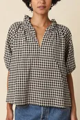 alex blouse - black taupe