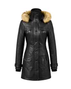 MISS TOP GUN® LONG LEATHER JACKET