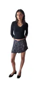 Lace Mini in Navy with Nude Lining — ANNA
