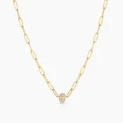 Astra Pavé Paperclip Necklace