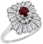 0.40ct Ruby 1.50ct Diamond Ballerina Ring