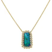 Australian Boulder Opal and Diamond Pendant Necklace