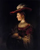 Saskia in Pompous Dress by Harmenszoon van Rijn Rembrandt, 1642