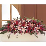 Amethyst and Ruby Casket Spray - TF205-1