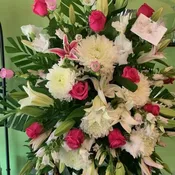 Pink and White Standing Spray