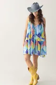 Bandana Print Chiffon Mini Dress