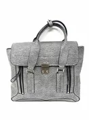 3.1 Phillip Lim Silver Foldover Pebbled Leather Satchel