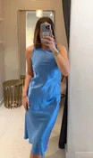 Elaine Silk Dress in Atlantic