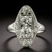 Art Deco Double-Diamond Dinner Ring