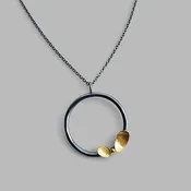 Aerie Necklace - Ox Silver & 18k Gold