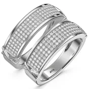 Affinity 3/4 ct tw. Diamond Wedding Band Set 10K White Gold