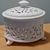 Pretty in White Carved Trinket Box