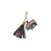 Bison Leather Keychain Harding Black Bright