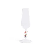 Snowman Sips Champagne Flute