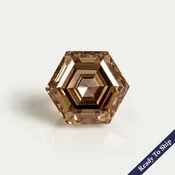 1.05 CT Champagne Hexagon Cut Loose Diamond