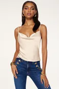 Abigail Cowl Neck Tank Top | SANDSTONE