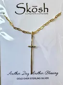 14 Kt. Long Cross Necklace, Gold