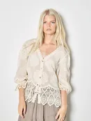 Apricot Embroidered Daisy Lace Top