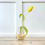 A Charming 1950's Italian Murano Glass Orange Speckled Bud Vase