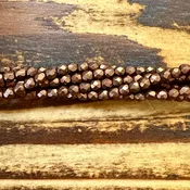 1-03-08A01 - Czech Fire Polish Beads, Sueded Gold Ash Rose, 3mm | Strand
