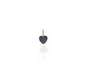 14K Mini Sapphire Pave Heart Charm - Yellow Gold