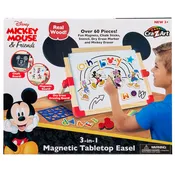 Cra-Z-Art Disney Mickey Mouse & Friends 3-in-1 Magnetic Tabletop Easel, Chalkboard & Dry Erase Board with Accessories